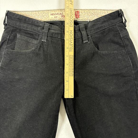 Levi’s 515 Boot Cut Pants Womens 28x29 Black Corduroy Y2K Retro Flare Stitch - Picture 6 of 8